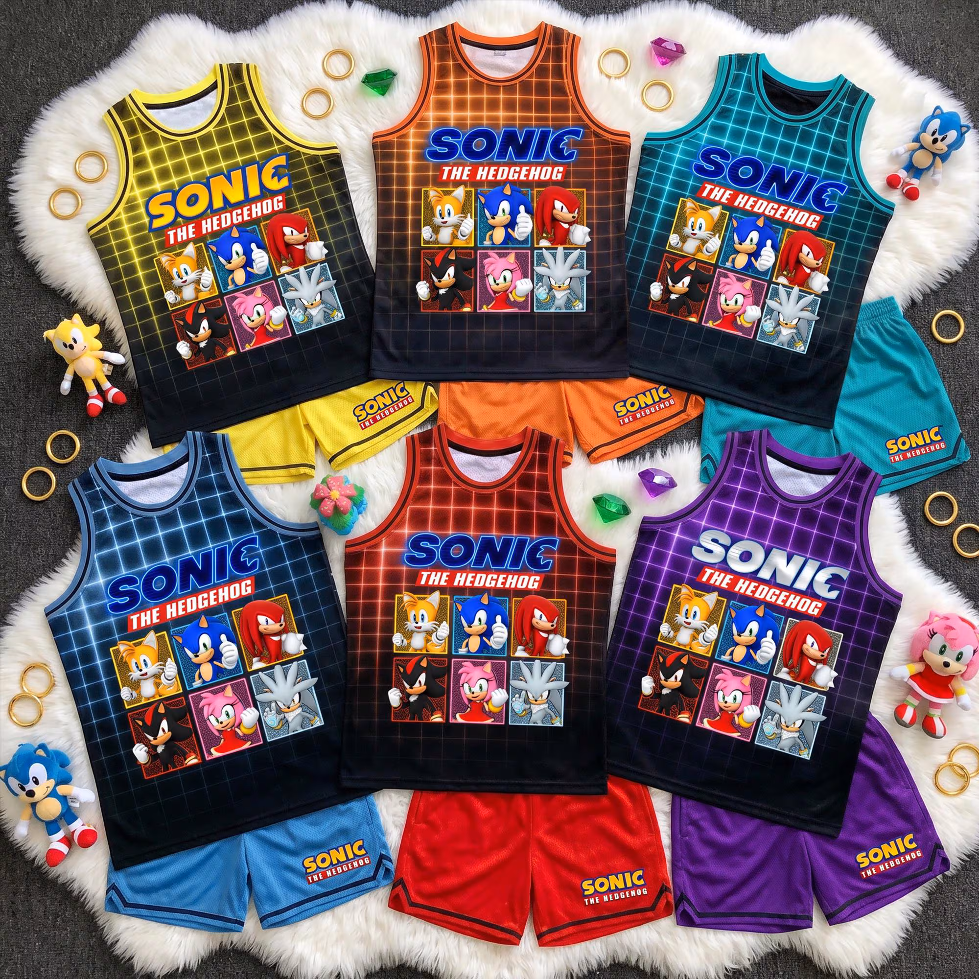 SNTH Basketball Jersey Set Kids, SN Anime Sports Outfit, Birthday Gift Boys, Cartoon Matching Vacation Clothes Set
