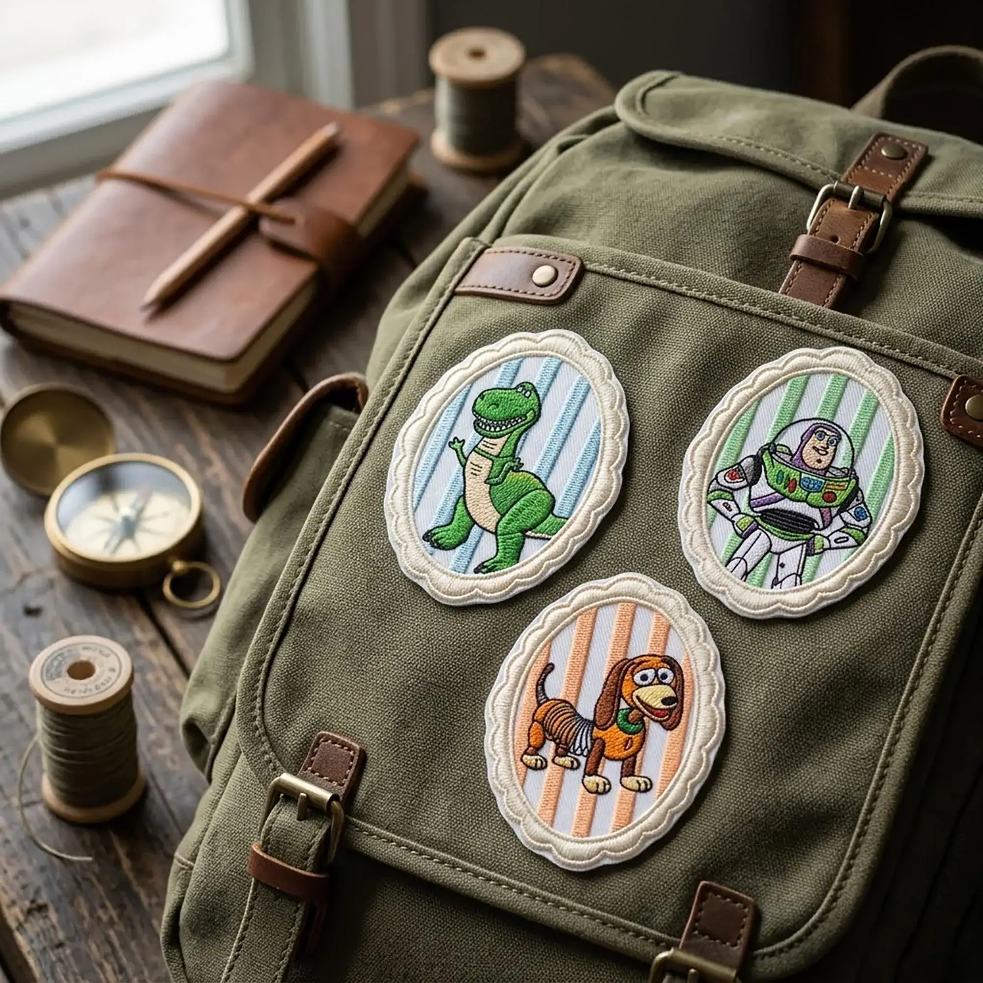 Embroidered Retro Space Ranger Cowboy Patches, Toy Friends Iron-On Patches For Bag, Hat, Shirt, Pastel Cute Toys Patch, Park Trip Gifts - Image 3