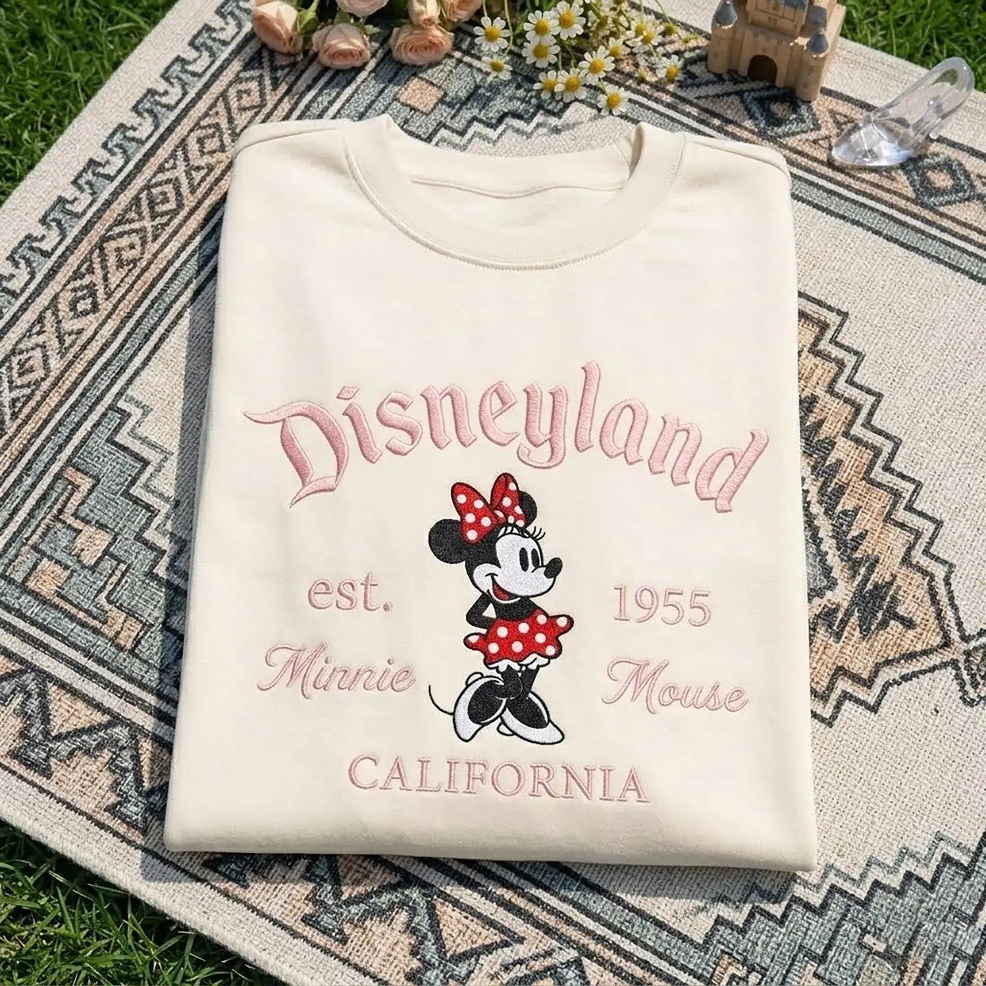 Embroidered Mouse Couple Matching Shirt,Custom Magical Land Shirt, Est. 1955 California, Girl Trip Tee, Family Matching Vacation - Image 4