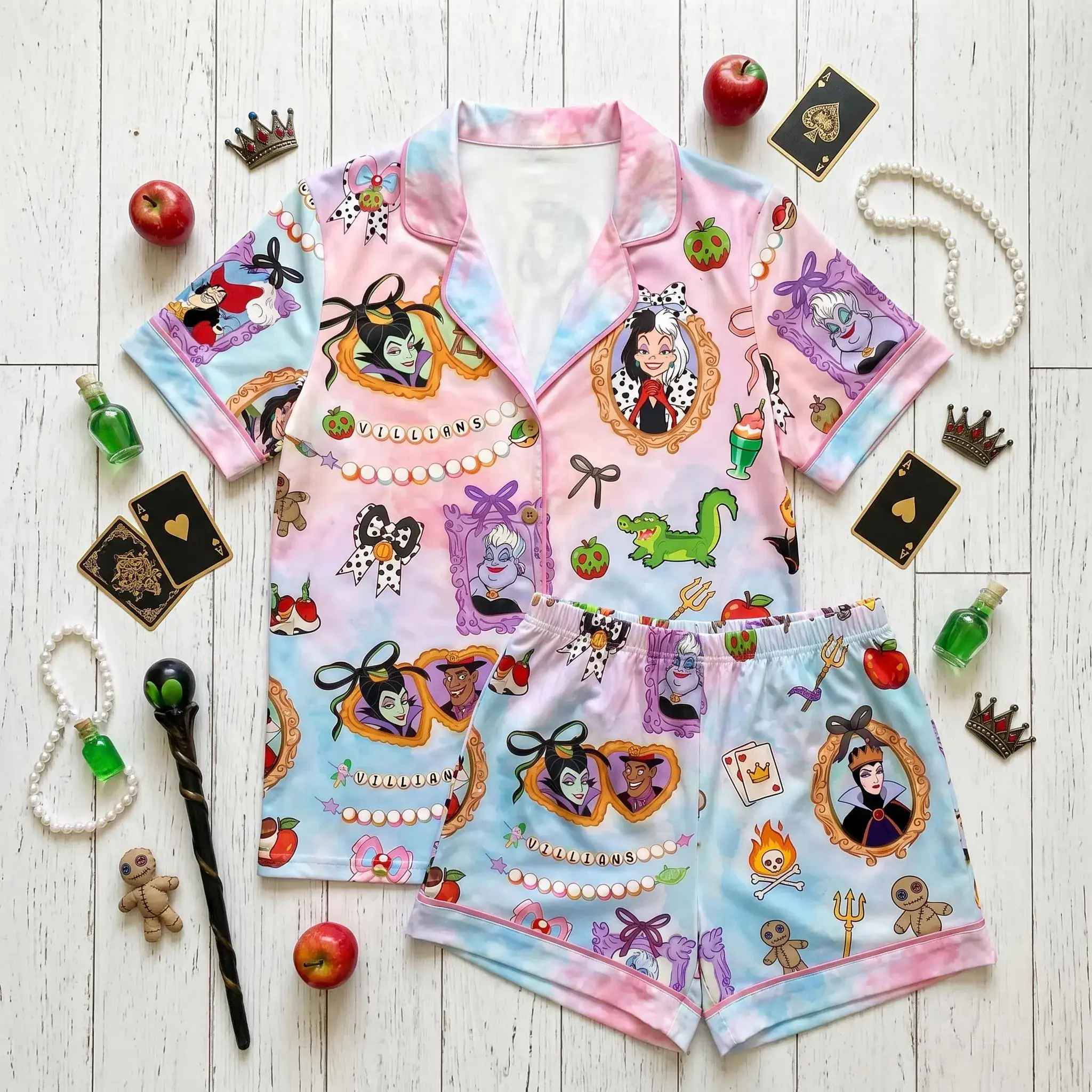DN Villains Pajama Set, Evil Queen Maleficent Cruella Sleepwear, Matching Family PJs, DN Halloween Pajamas, Gift