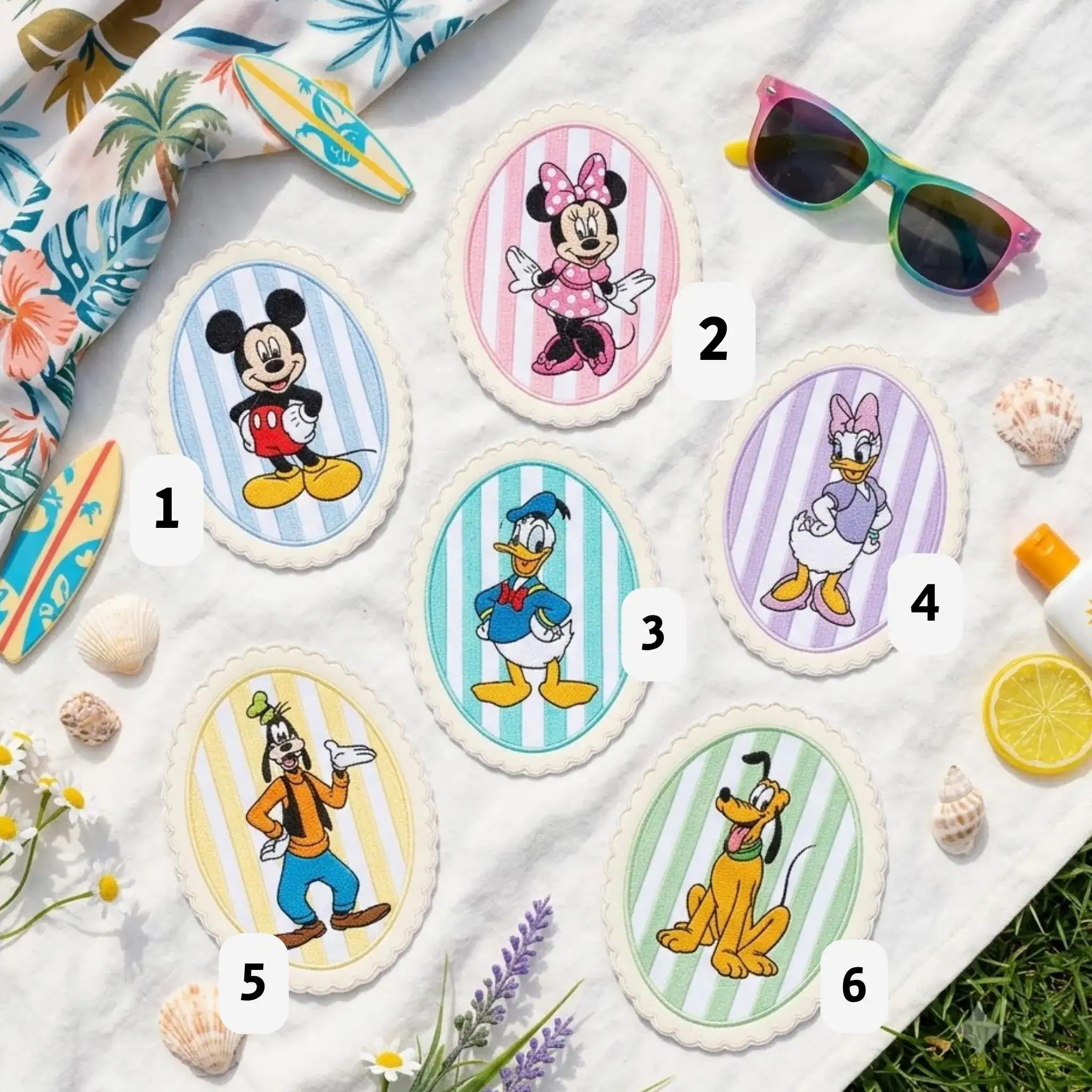 Embroidered Cartoon Mouse And Patches, Magical Land Iron-On Patches For Bag, Hat, Shirt, Pastel Cute Character Patch, Park Trip Gifts - Image 2