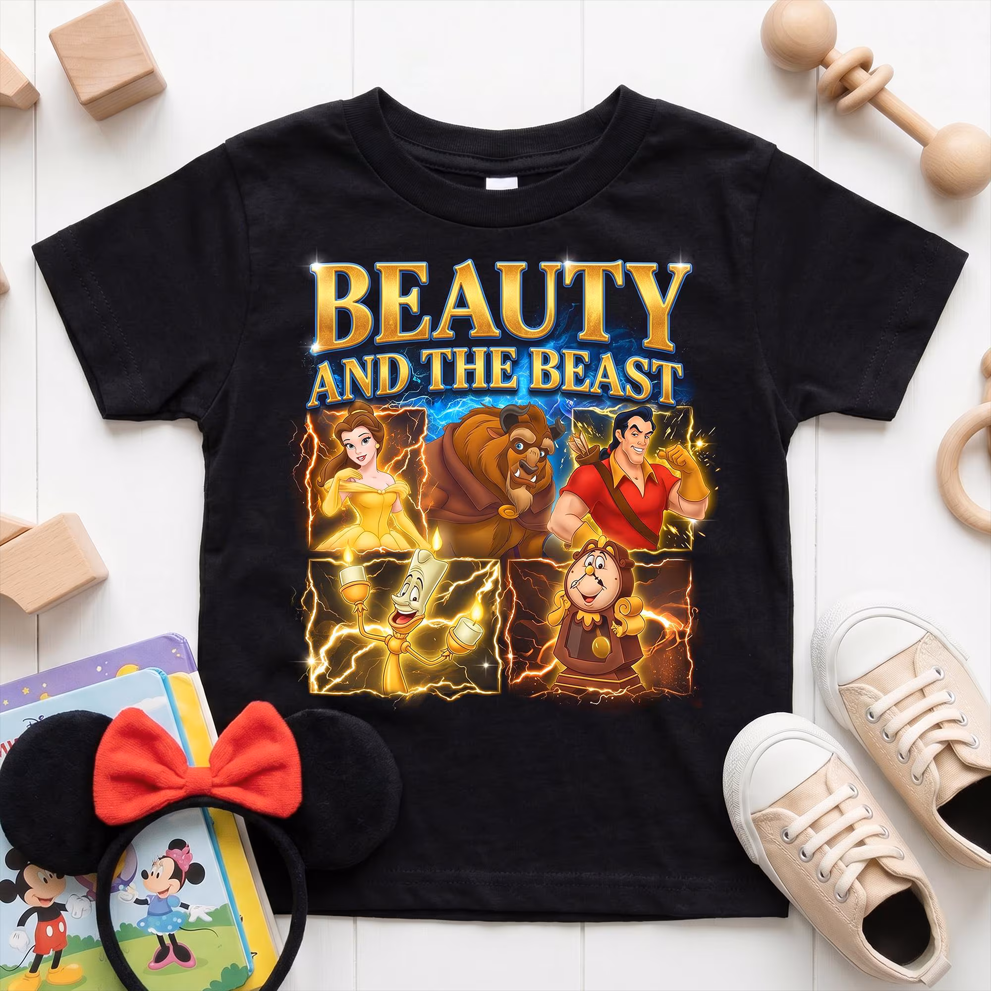 Beauty and the Beast T-Shirt, Belle Beast Gaston Lumiere Cogsworth Shirt, DN Family Matching Tee, Gift for Kids Birthday