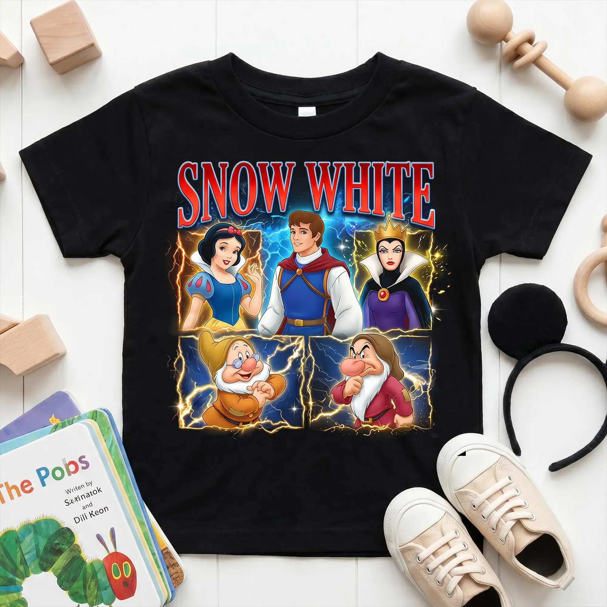 Snow White Shirt, DN Snow White T-Shirt, Snow White Evil Queen Prince Charming Dwarfs Kids Shirt, Gift for Kids