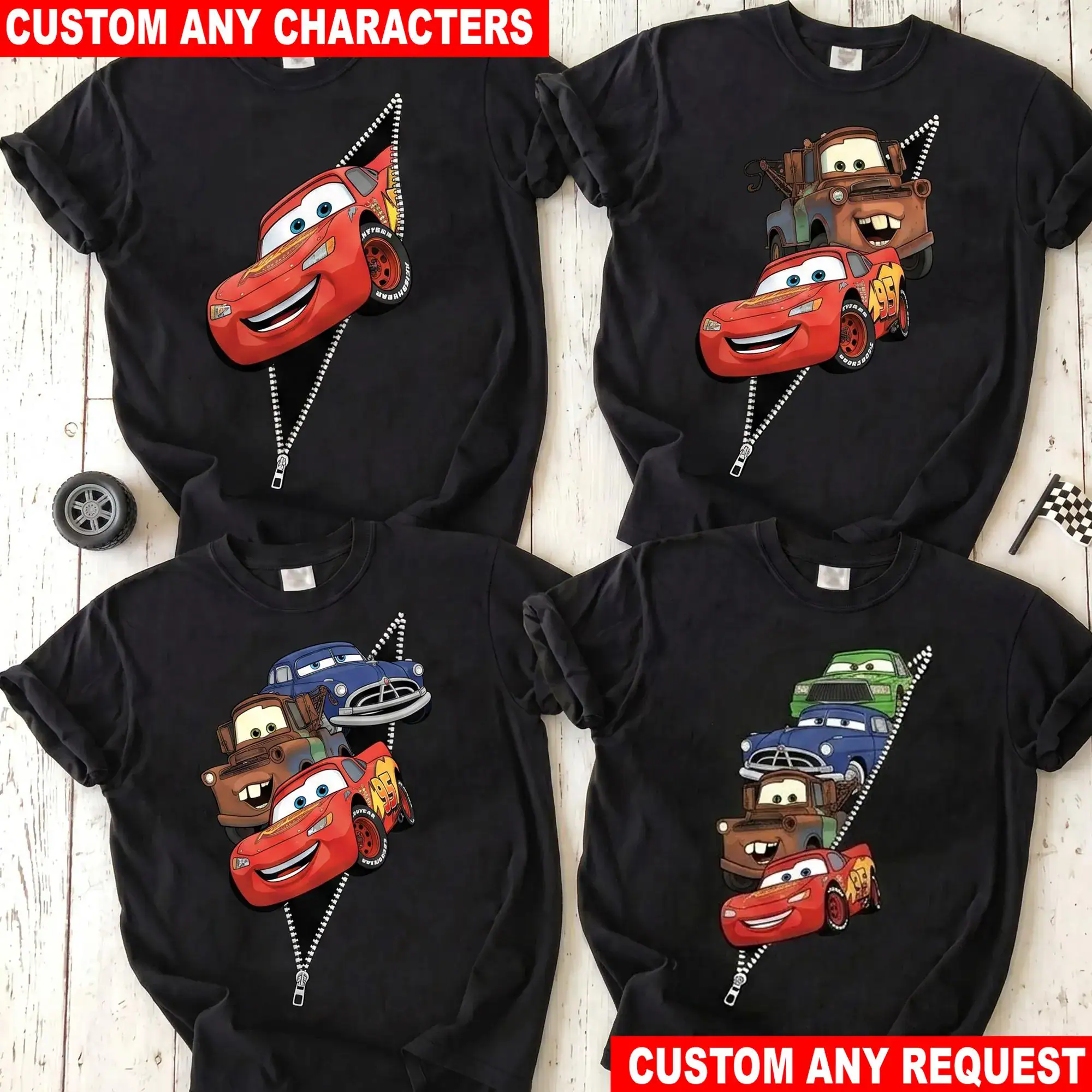 DN Cars T-Shirt, Lightning McQueen Mater Shirt, Personalized Cars Tee, DN Pixar Cars Shirt, Custom Kids Birthday Gift, Racing Car