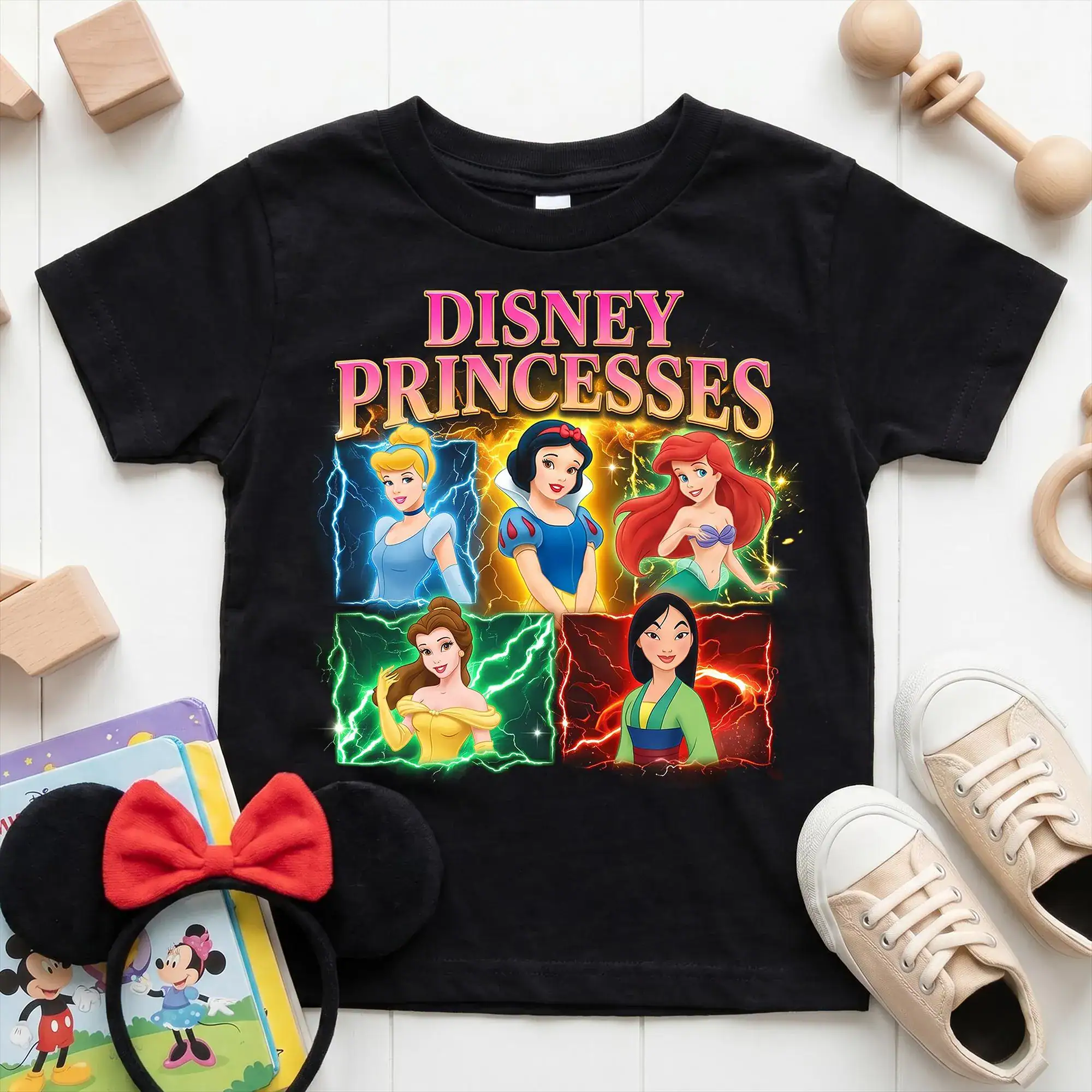 DN Princess Shirt, DN Princesses T-Shirt, Cinderella Snow White Ariel Belle Mulan Kids Shirt, Princess Gift for Kids
