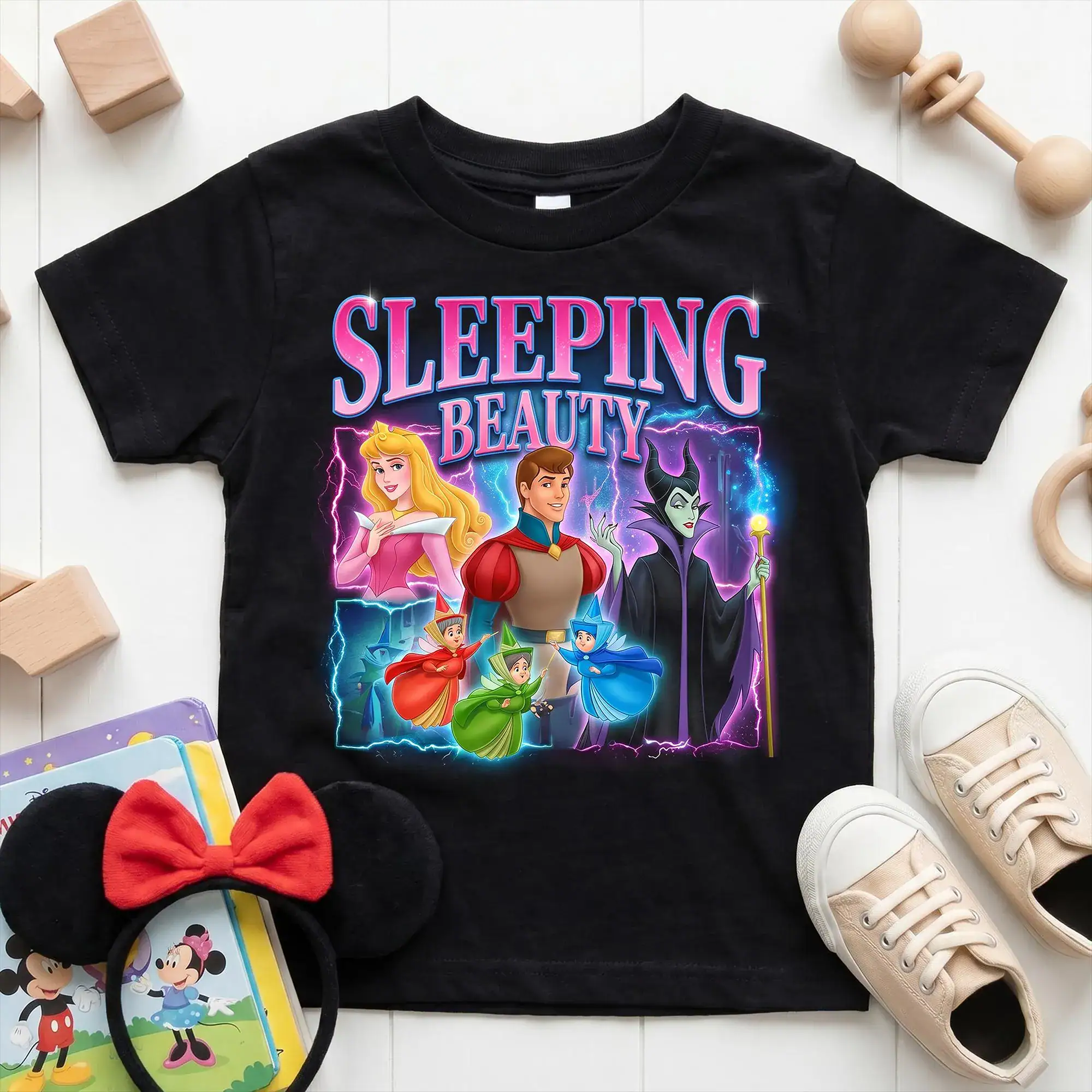 Sleeping Beauty Shirt, DN Sleeping Beauty T-Shirt, Aurora Prince Phillip Maleficent Fairies Kids Shirt, Gift for Kids