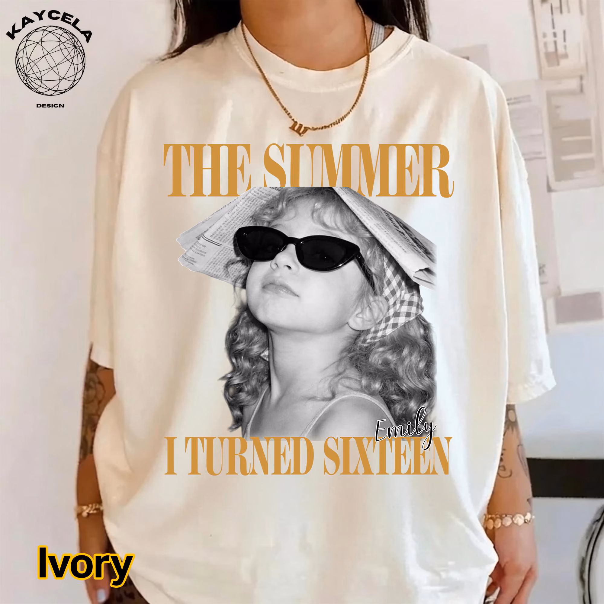 Personalized Vintage Photo The Summer I Turned 16 Shirt, Custom Sweet 16 Birthday Shirt, Retro Photo Birthday Tee Gift - Image 2