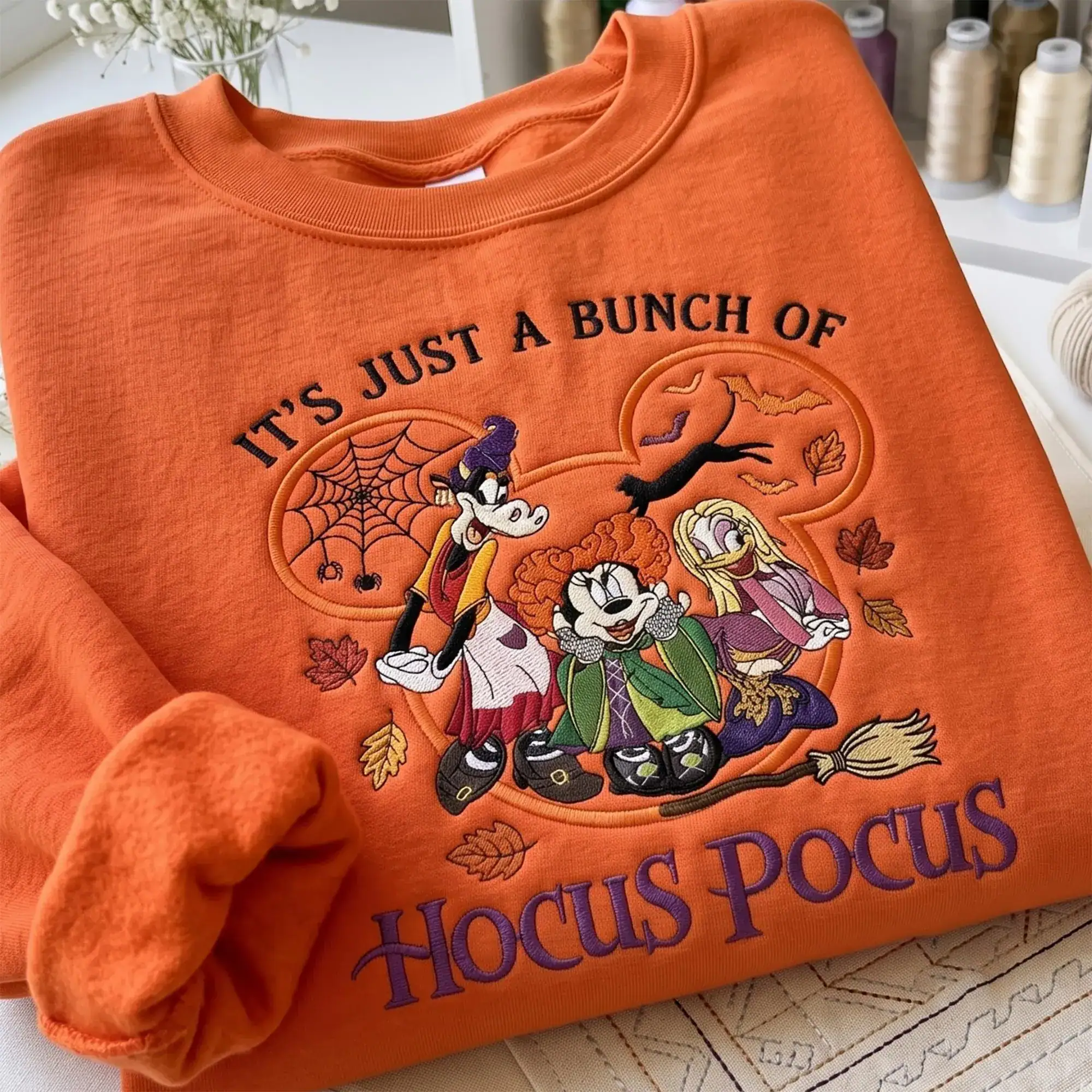 It’s Just a Bunch of Witch Sisters Halloween Embroidered Sweatshirt, Mouse And Friends Halloween Tee, Witch Parody Shirt, Movie Fan Gift