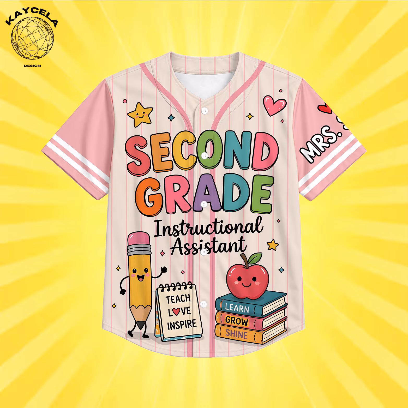 Custom Teacher Baseball Jersey, Personalized Grade Level & Name Shirt, Back to School Teacher Outfit, Cute Teacher Gift Idea, Teacher Gift - Image 5