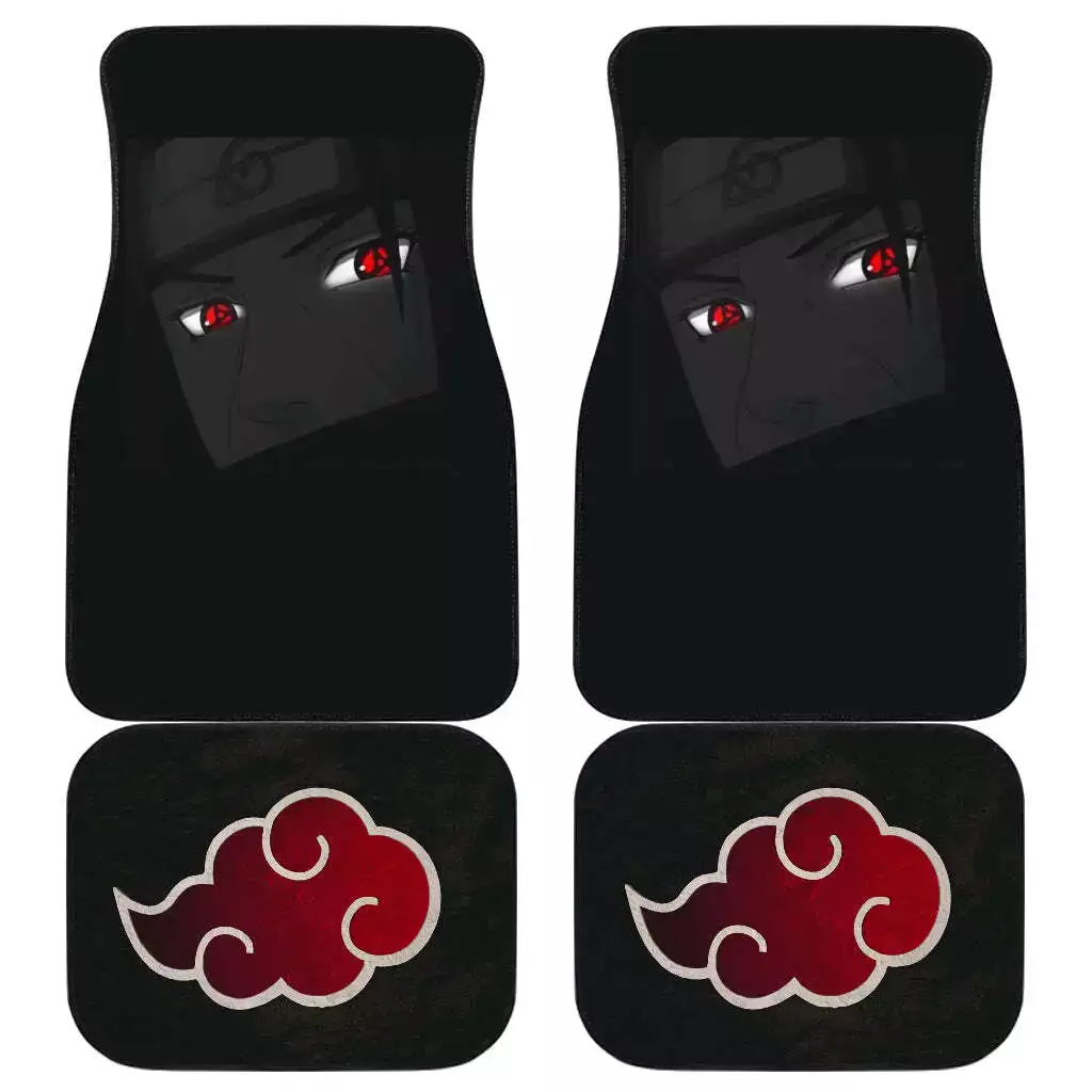 Akatsuki Itachi Sharingan Custom Car Floor Mats Universal Fit Naruto Anime Auto Accessories
