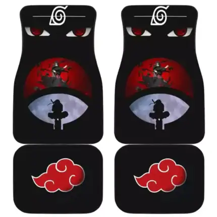 Itachi Uchiha Akatsuki Naruto Custom Car Floor Mats Universal Fit Anime Accessories