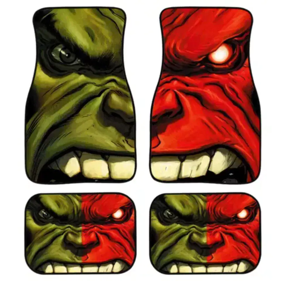 The Hulk MV Custom Car Floor Mats Universal Fit Superhero Auto Accessories