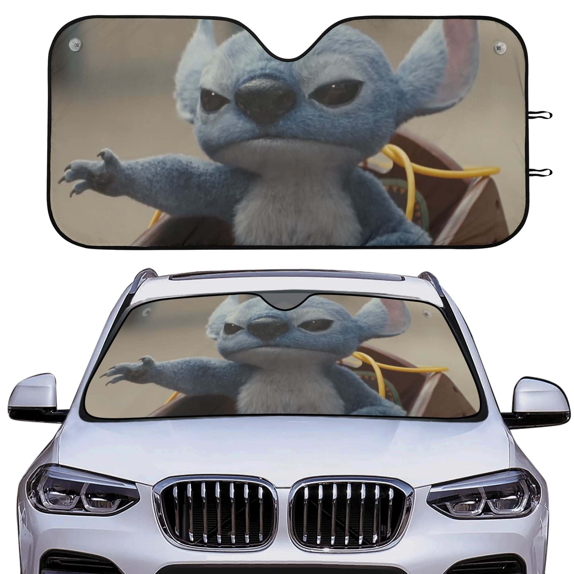 – lilo and stitch Car Sunshade – clone 2 lilo and stitch - Universal Car Sunshade UV Heat Shield Front Window Cover for DN Fans - Image 1