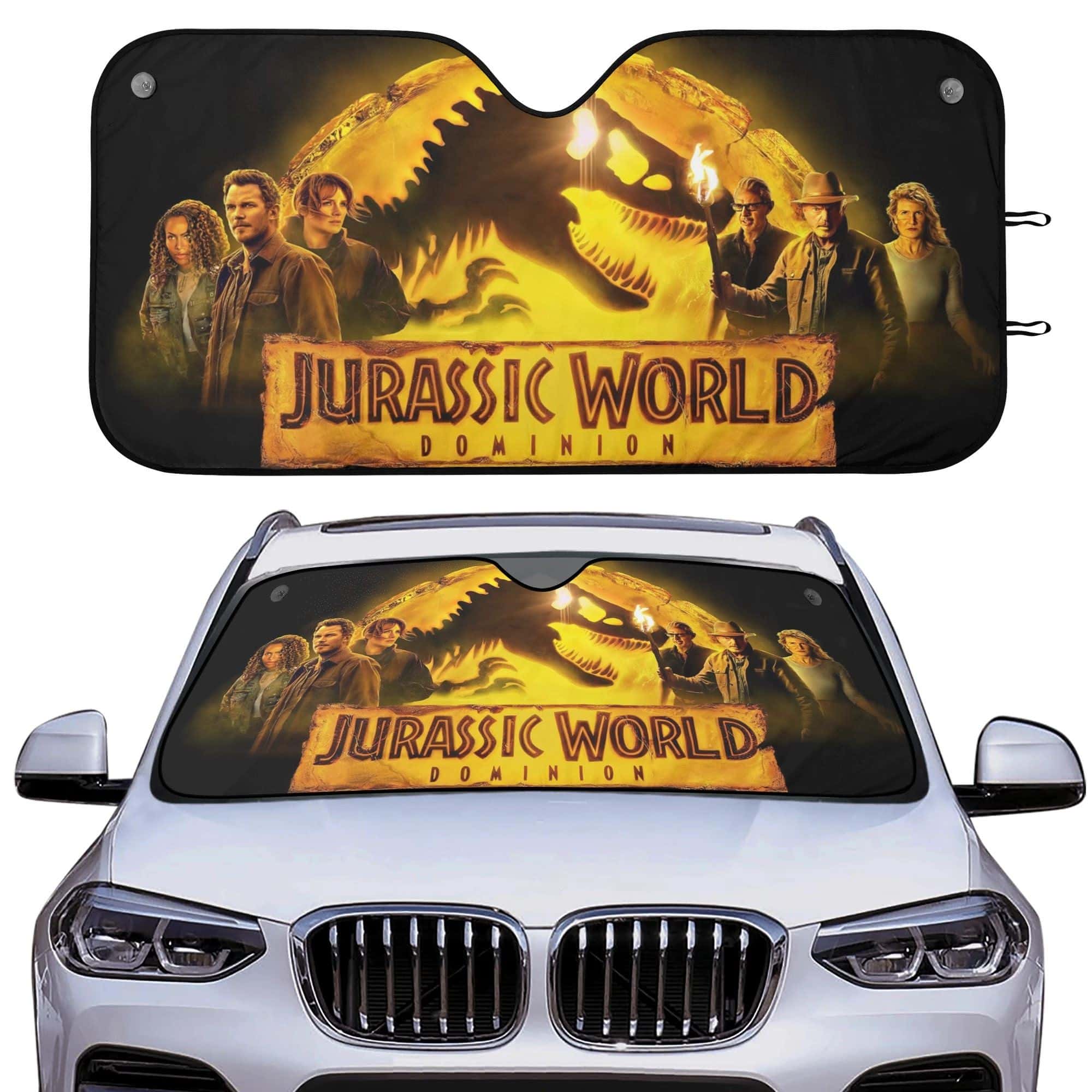 Jurassic World Rebirth Foldable Front Windshield Sunshade UV Protection Auto Accessory for Fans