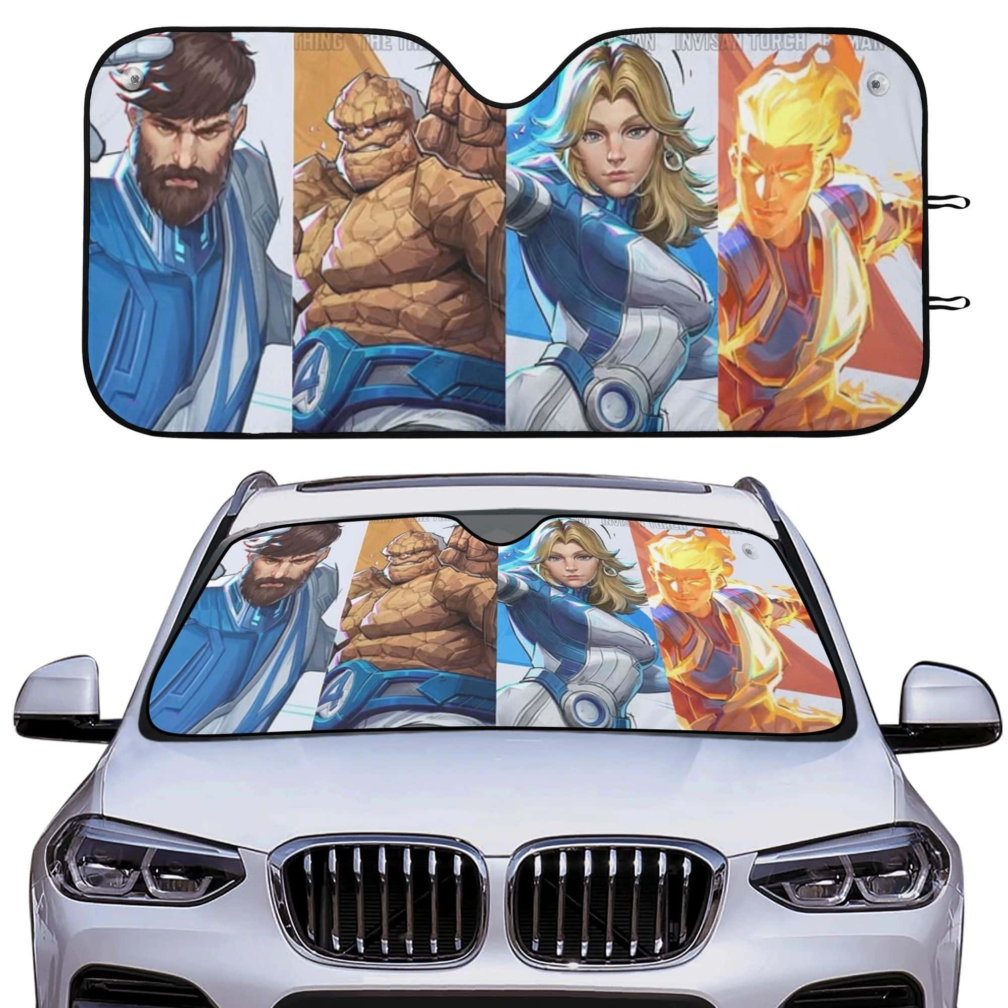 Fantastic Four by MV Foldable Front Windshield Sunshade UV Protection Auto Accessory for MV & DC Fans