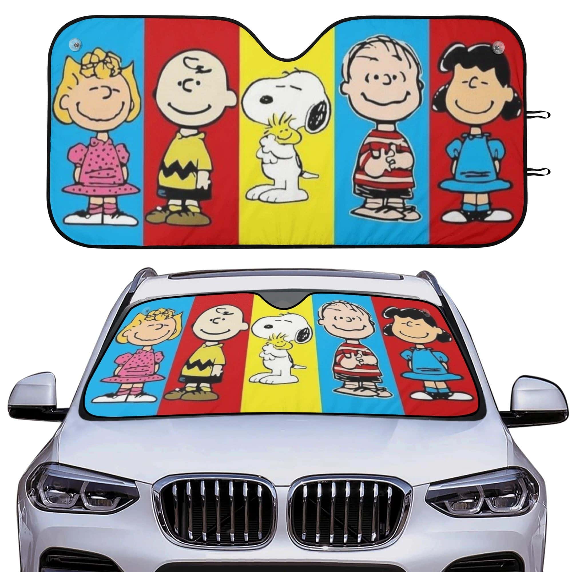 Snoopy and friends Auto Windshield Sun Shade Reflective Front Window Visor Gift for Fans
