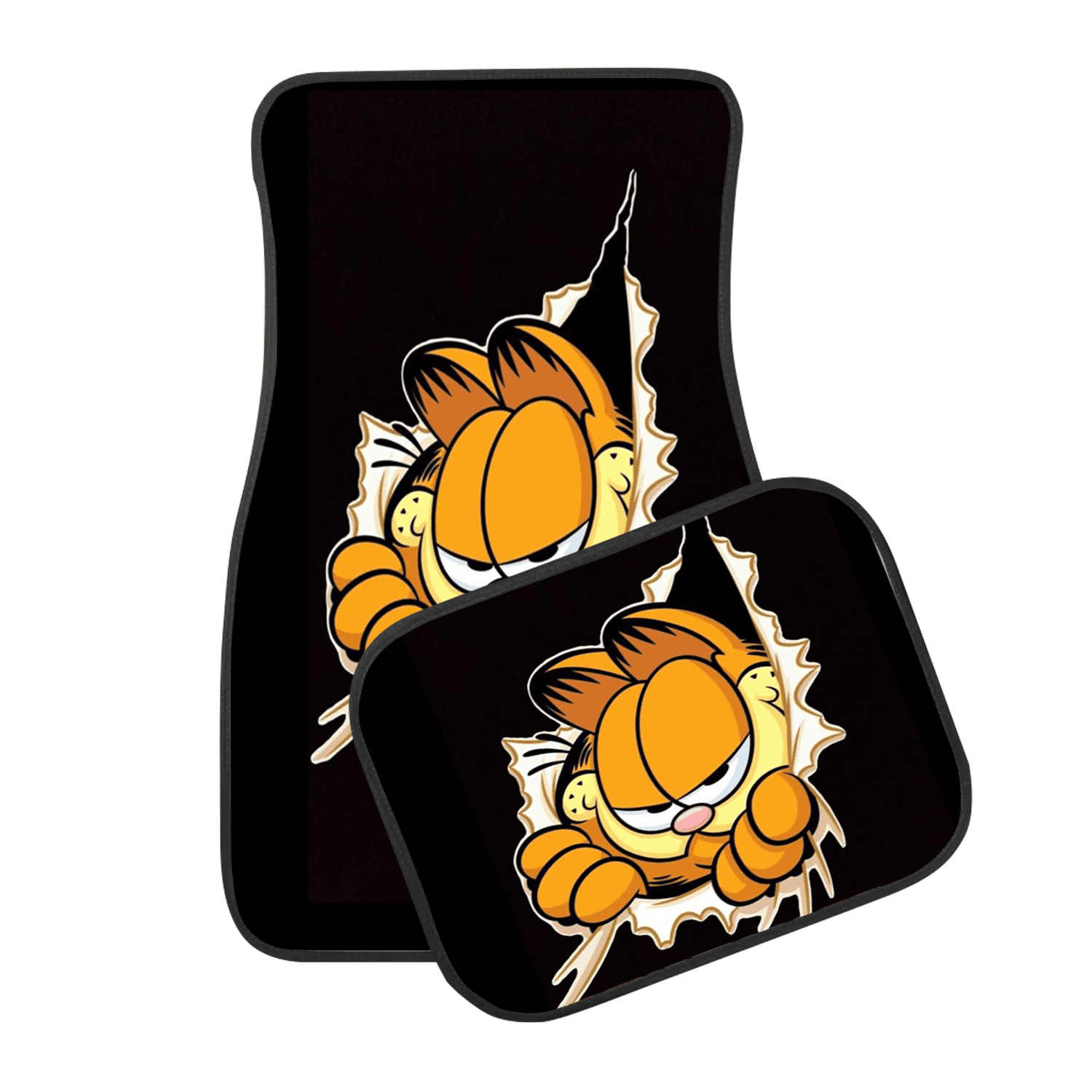 Premium Garfield and Friends Custom Car Floor Mats Universal Fit 4PCS Non-Slip Auto Carpet Set for Fans