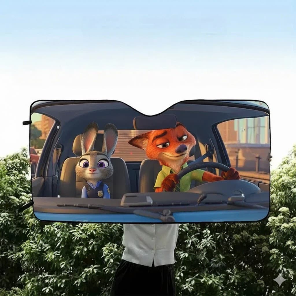 Zootopia Car Windshield Sunshade Foldable UV Protection Front Window Cover Gift for DN Fans