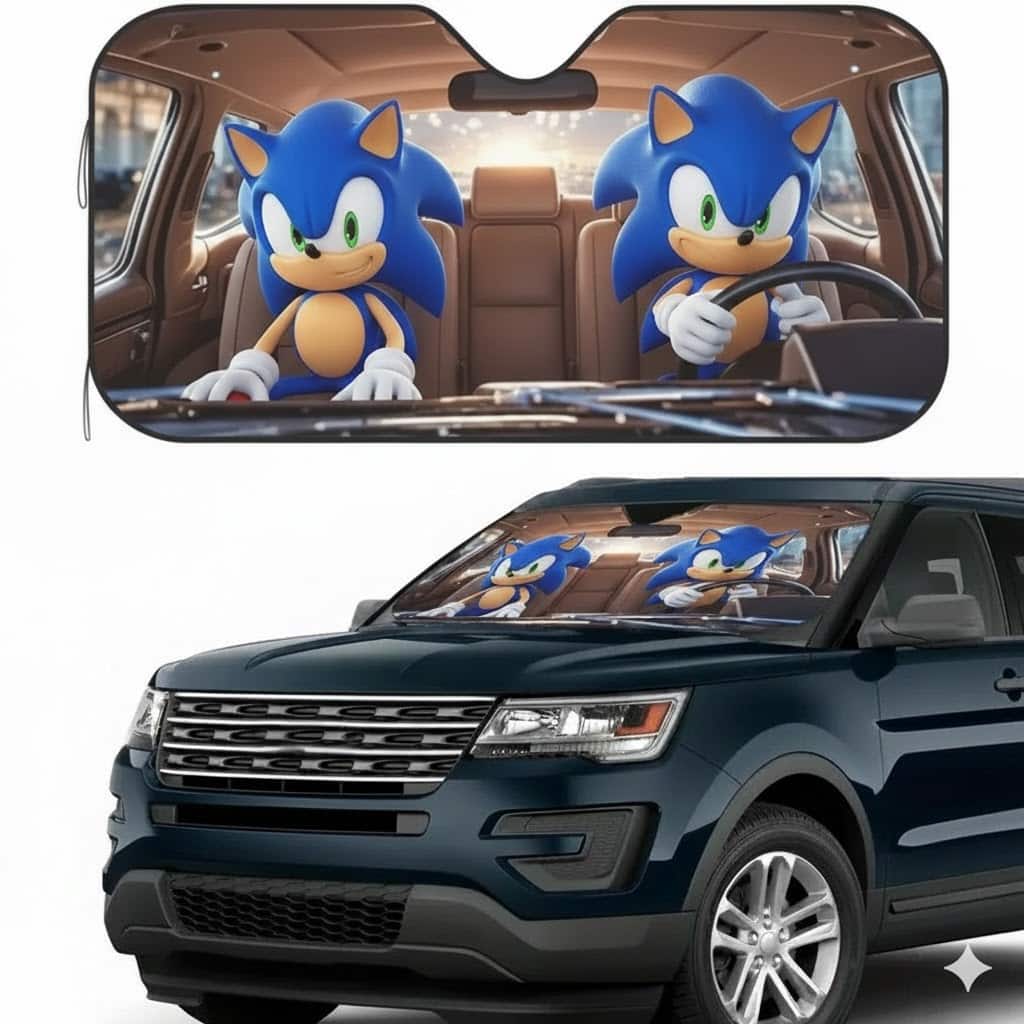 SN Car Windshield Sunshade Foldable UV Protection Front Window Cover Gift for Anime Fans