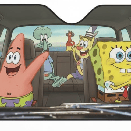 SpongeBob SquarePants Front Window Sunshade UV Reflective Auto Visor for Fans - Image 2