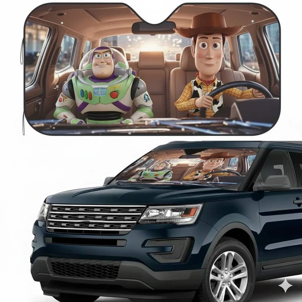Toy Story Universal Car Sunshade Heat Insulation Windshield Protector Gift for DN Fans
