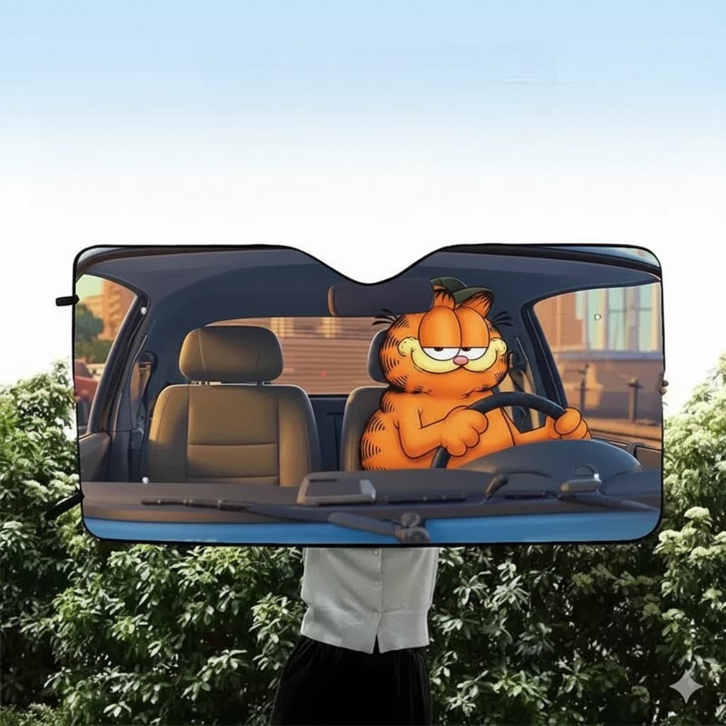 Garfield and Friends Auto Windshield Sun Shade Reflective UV Block Front Window Cover for Fans
