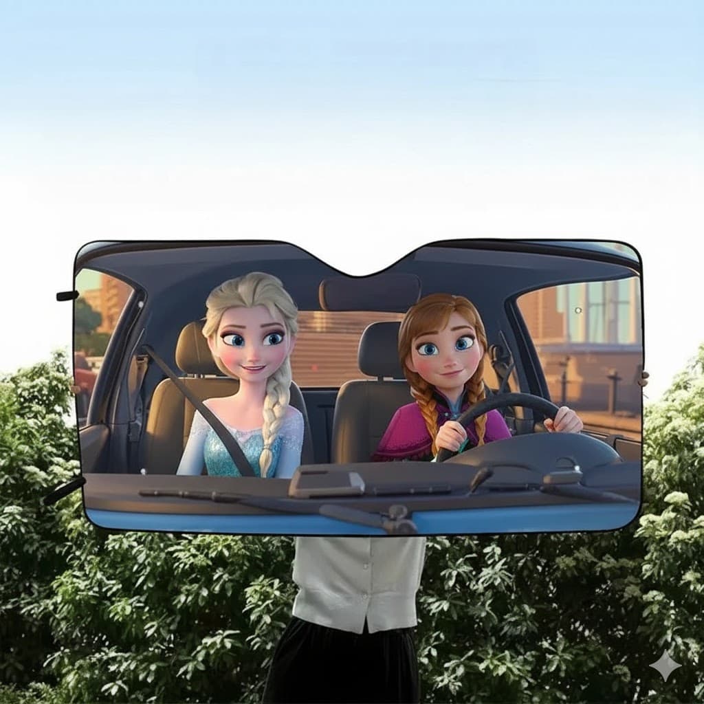Frozen Universal Car Sunshade Heat Insulation Windshield Protector Gift for DN Fans