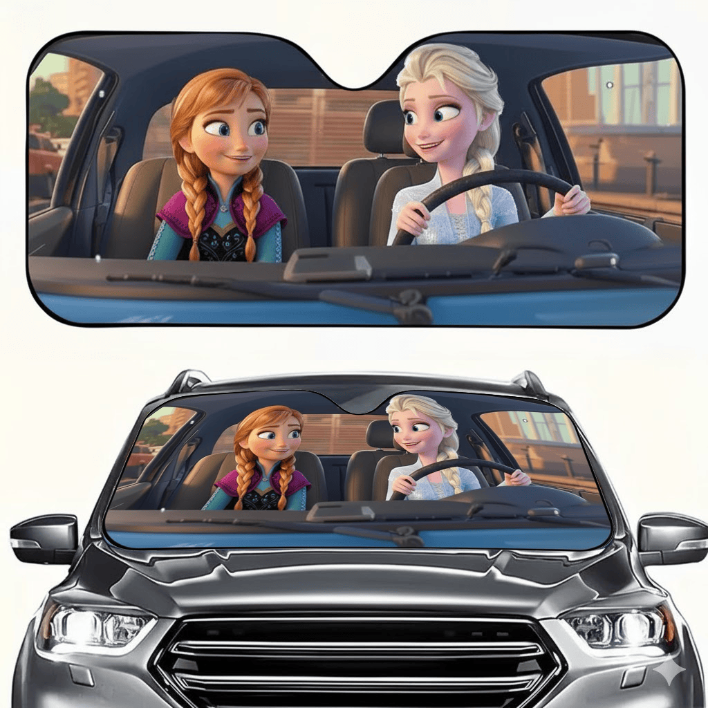 Frozen Universal Car Sunshade Heat Insulation Windshield Protector Gift for DN Fans - Image 2