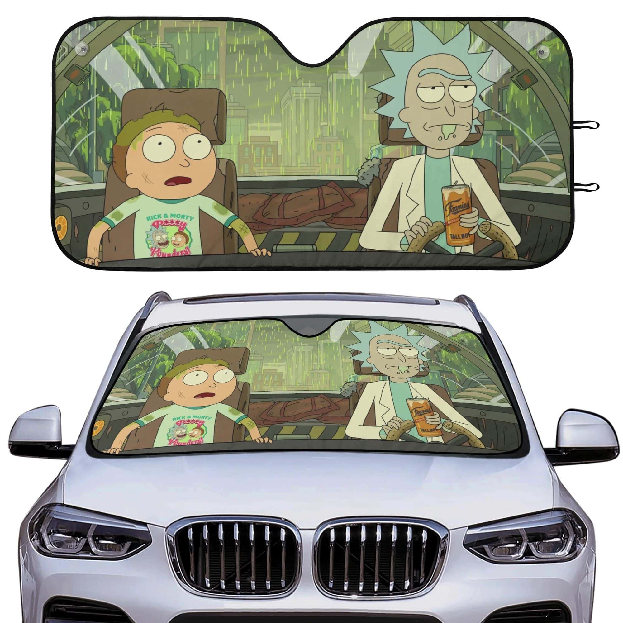 Rick and Morty Universal Car Sunshade Heat Insulation Windshield Protector Gift for Anime Fans