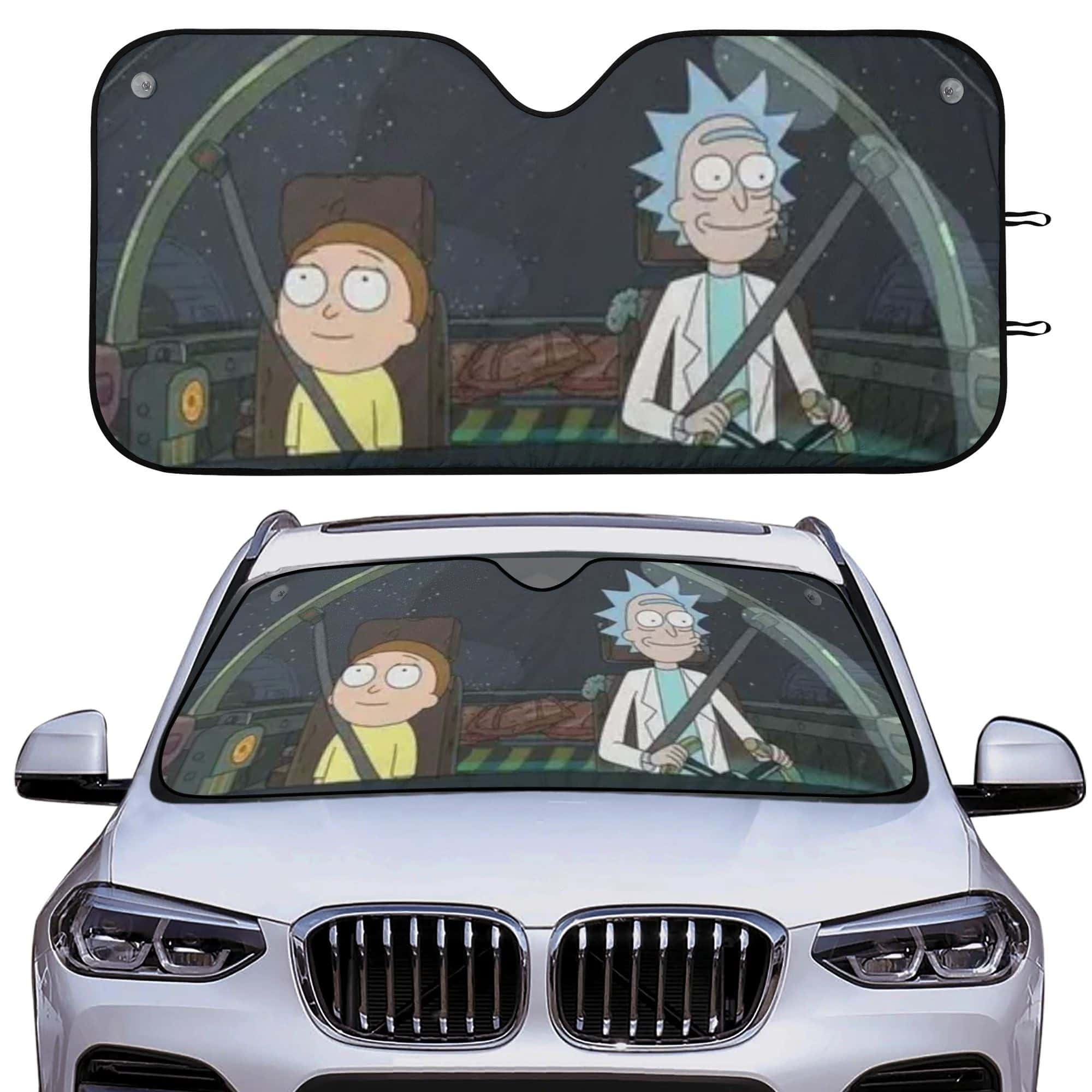 Rick and Morty Car Windshield Sunshade Foldable UV Protection Front Window Cover Gift for Anime Fans