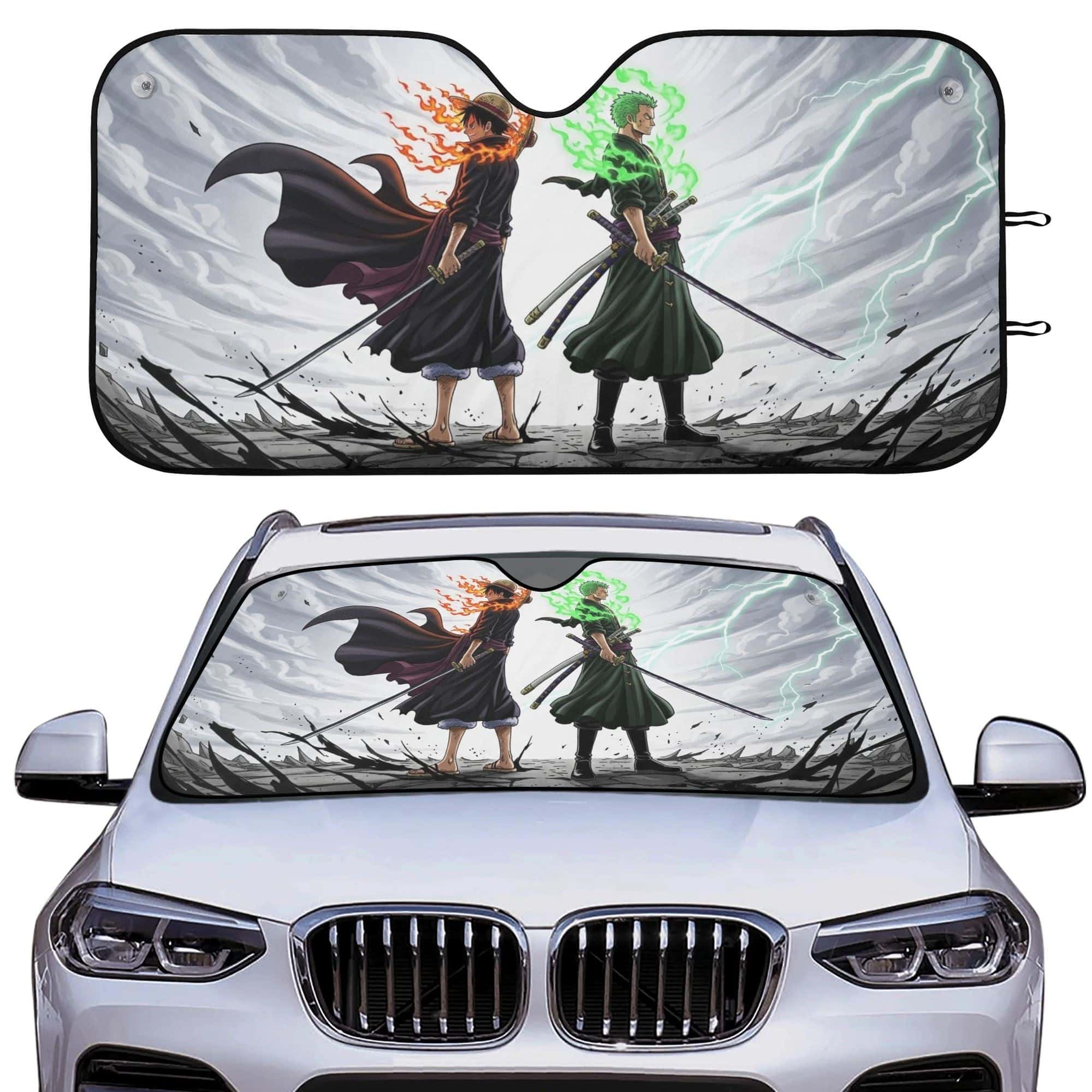 One Piece Car Windshield Sunshade Foldable UV Protection Front Window Cover Gift for Anime Fans
