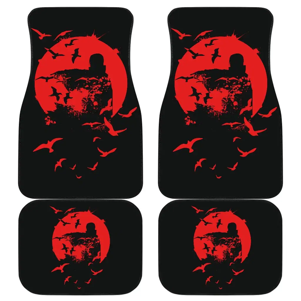 Uchiha Itachi Crow Red Moon Naruto Custom Car Floor Mats Anime Accessories