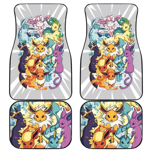 Eevee Full Evolution Pokémon Custom Car Floor Mats Universal Fit Anime Accessories