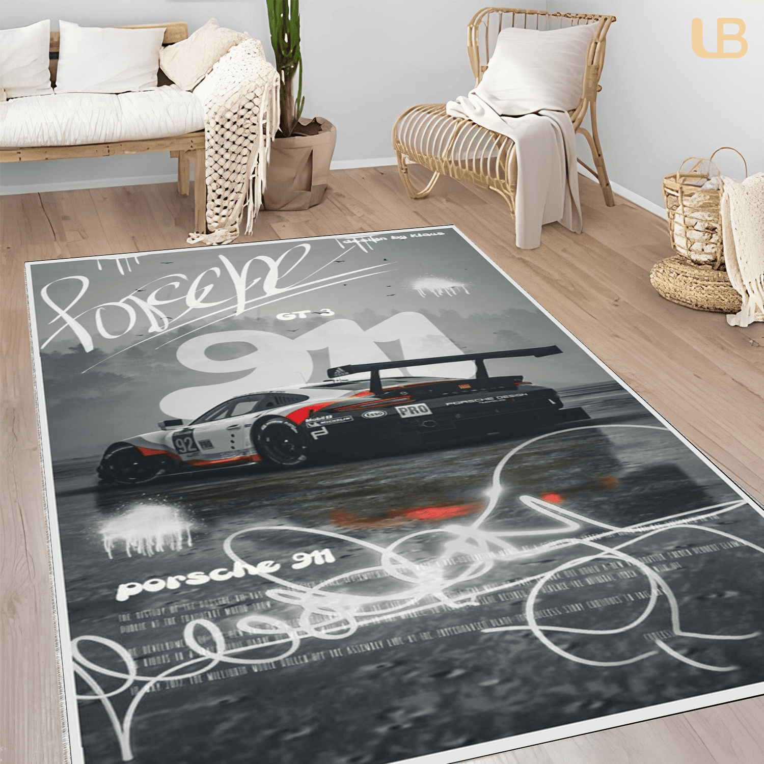 Elite Abstract Drip Automotive Mat Sleek Aesthetic Man Cave Area Rug