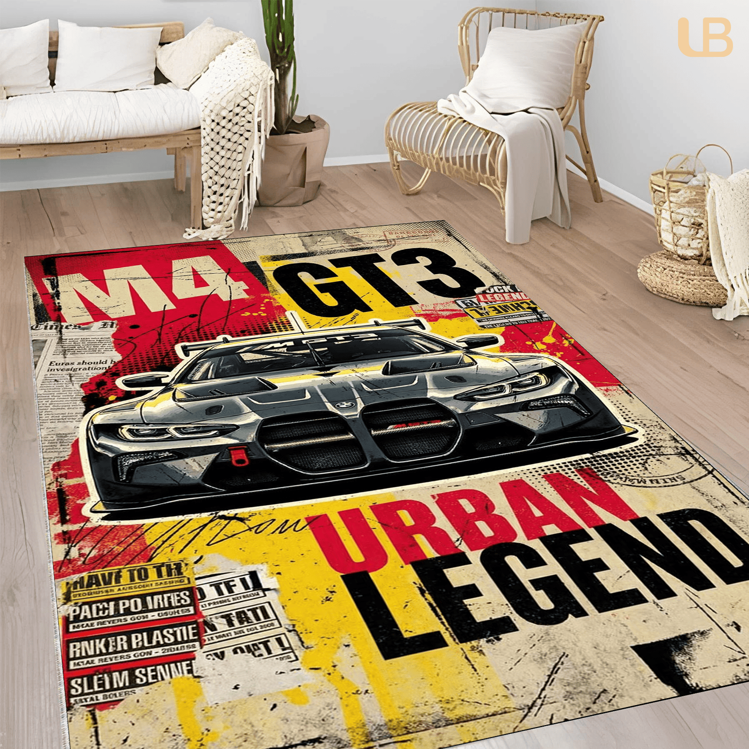 Elite Bavarian Motorsport Sports Car Mat Sleek Man Cave Area Rug