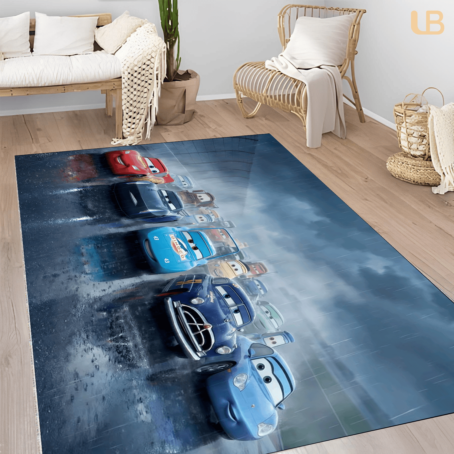 Elite Cinematic Movie Vehicles Mat Cool Blue Boy Bedroom Area Rug