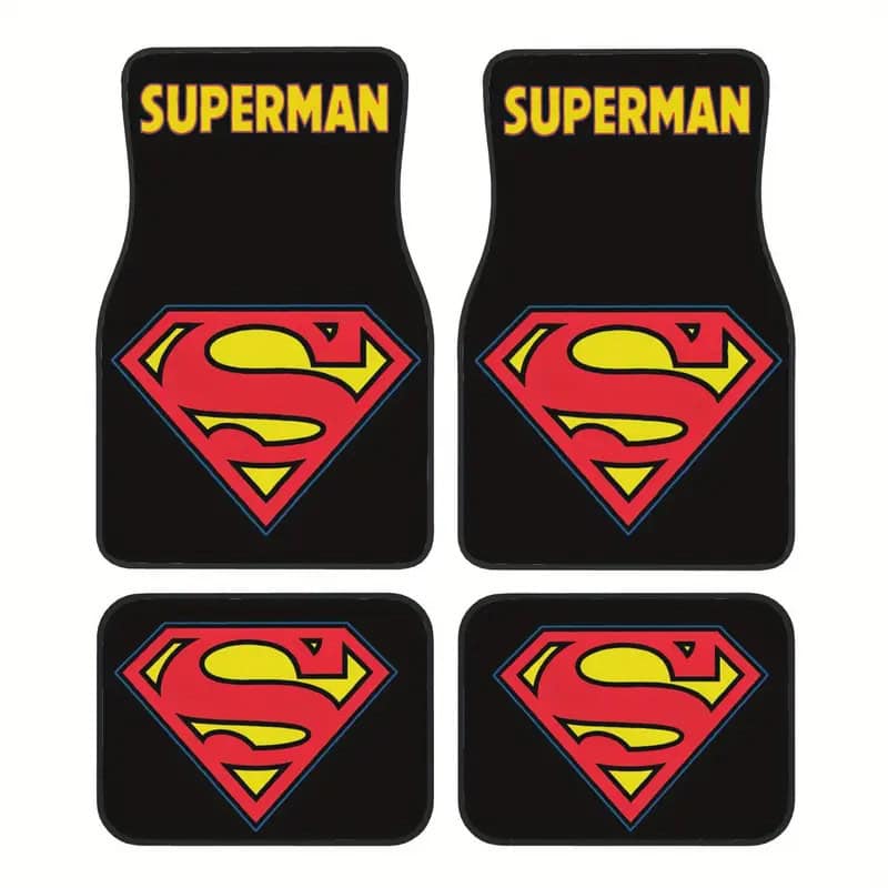 Justice League Superman Custom Car Floor Mats 4PCS Universal Fit DC Comics