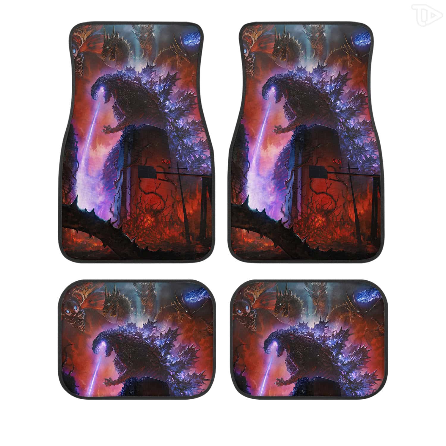 Gozilla Auto Floor Mats 4PCS Front & Rear Universal Fit All-Weather Car Carpet Set Gift for Fans