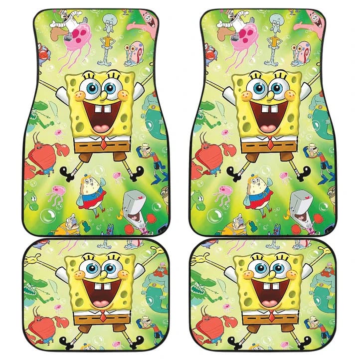 SpongeBob SquarePants Custom Car Floor Mats Universal Fit Cartoon Auto Accessories