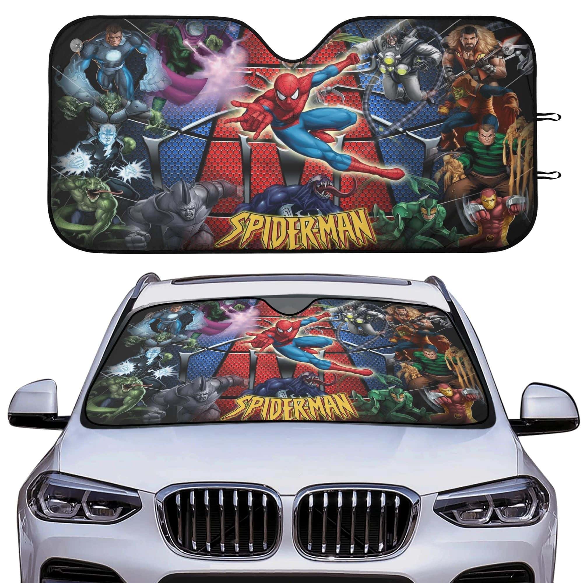 Spider Man Universal Car Sunshade Heat Insulation Windshield Protector Gift for Superhero Fans