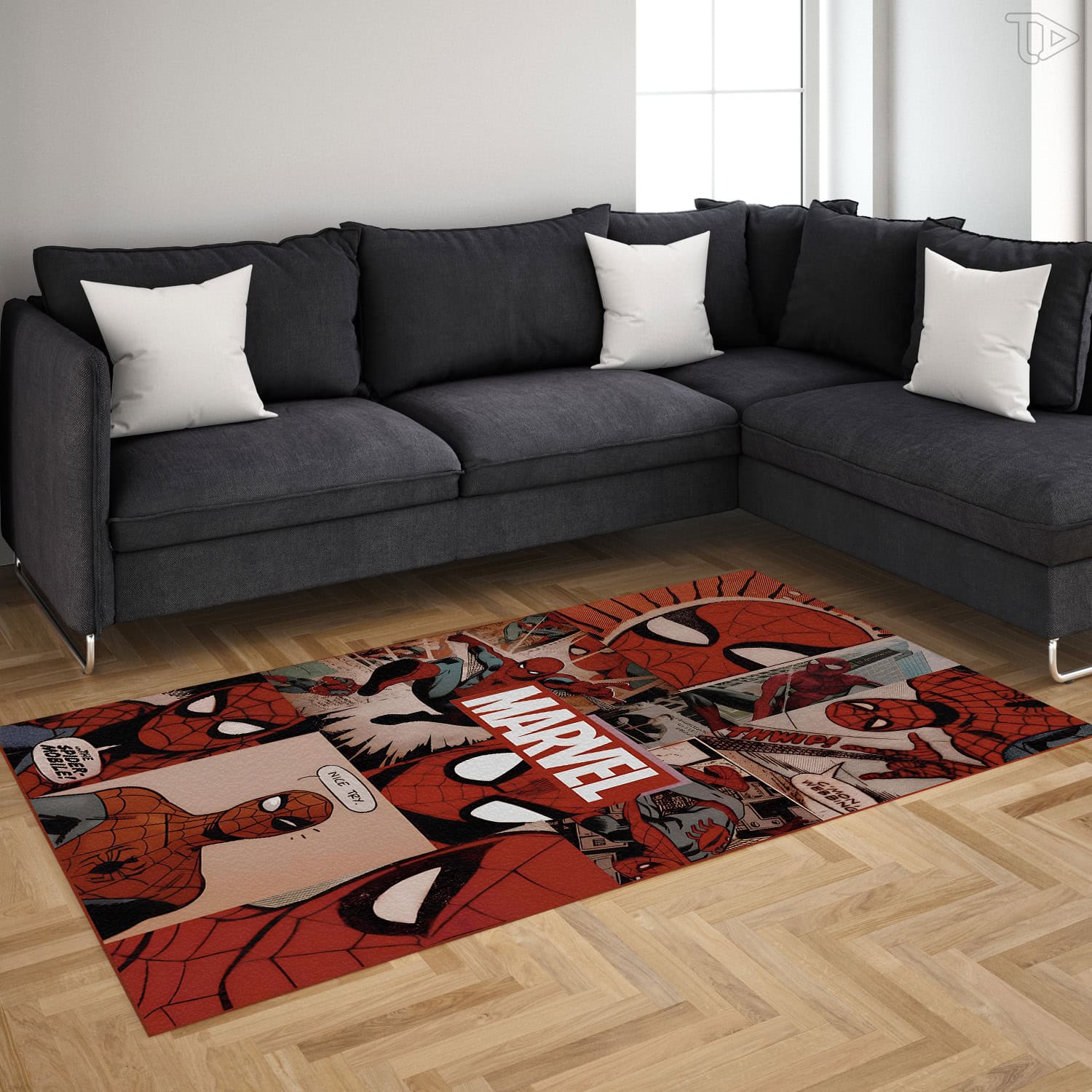 MV spider man Regtangle Rug Modern Decorative Area Rug Non-Slip Home Accent