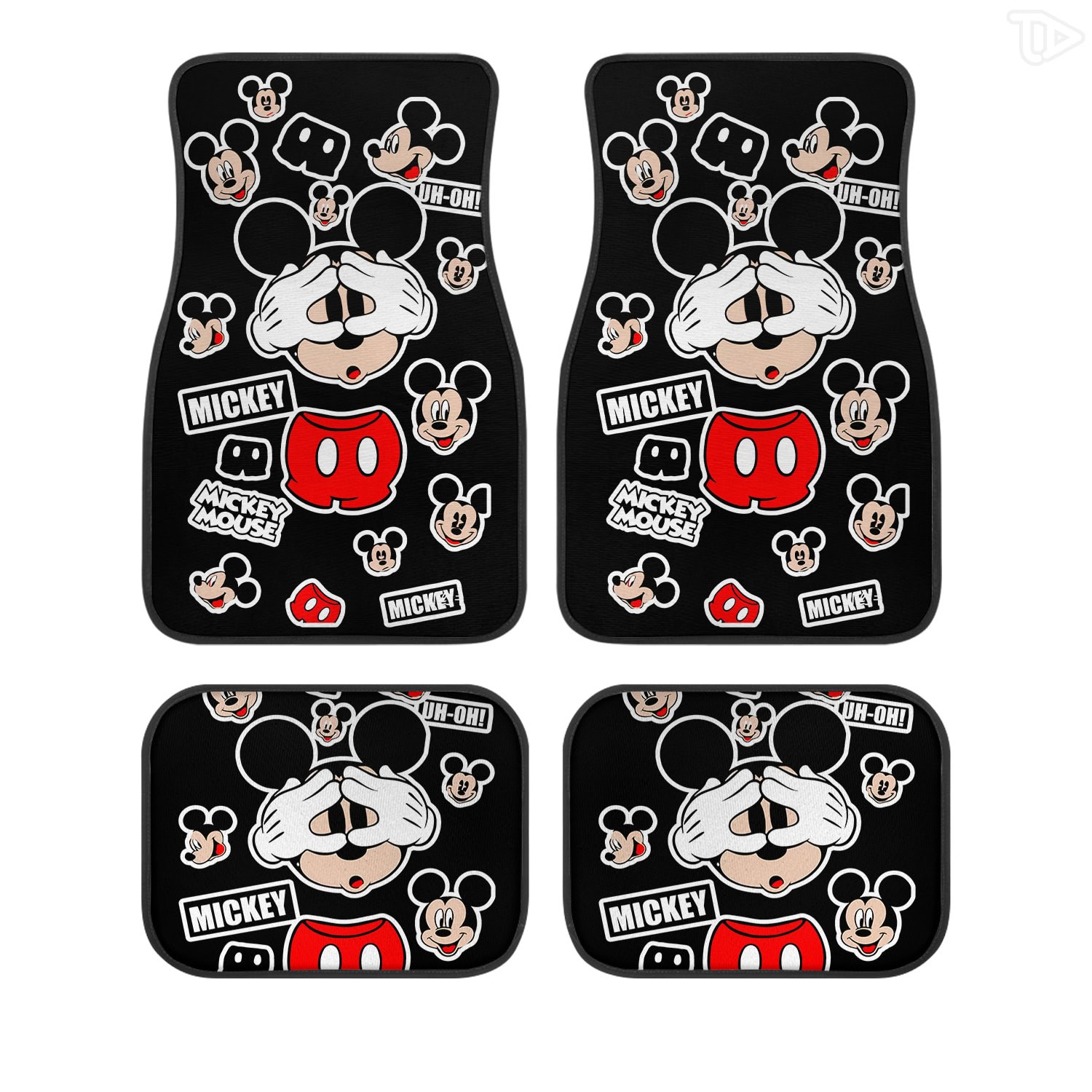 DN Vehicle Floor Mats Universal Fit 4PCS Premium Auto Carpet Set for Fans