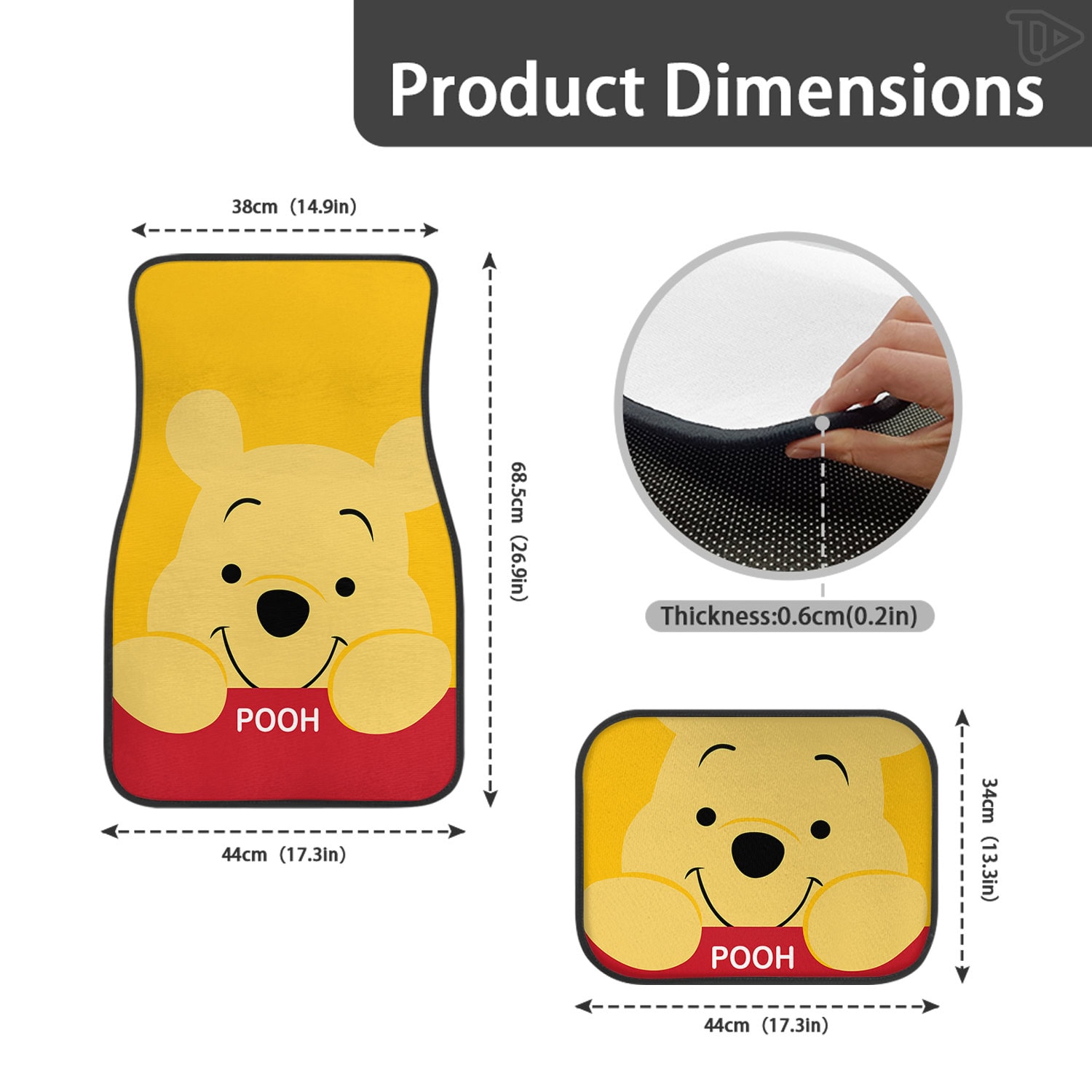 DN Vehicle Floor Mats Universal Fit 4PCS Premium Auto Carpet Set for Fans - Image 3
