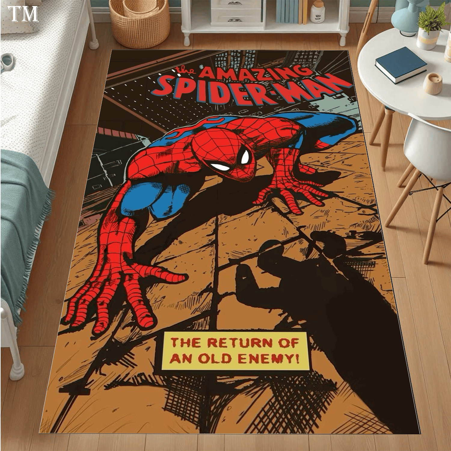 Elite Spider Shadow Battle Mat Classic Comic Book Style Area Rug - Image 2