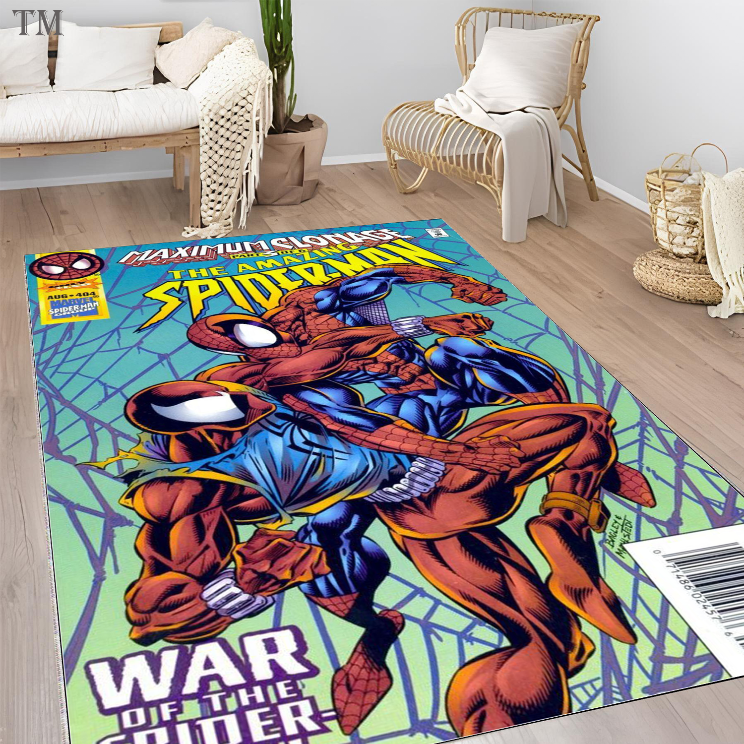 Elite Spider Web Battle Mat Classic Comic Book Style Area Rug