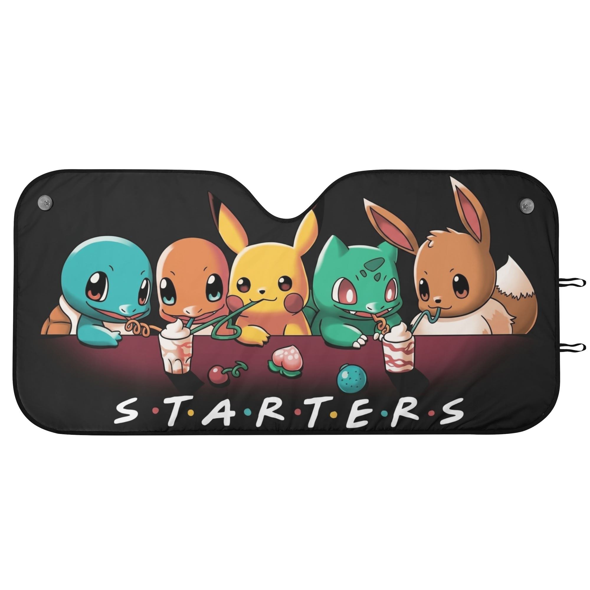 Cute Yellow Electric Creature Colorful Fantasy Cartoon Style Foldable Front Windshield Sunshade UV Protection Auto Accessory for Fans