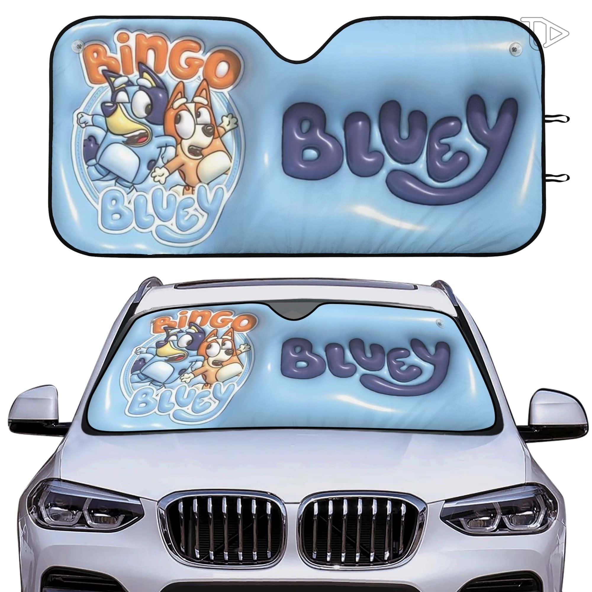 Bluey and Bingo Universal Car Sunshade Heat Insulation Windshield Protector Gift for Fans