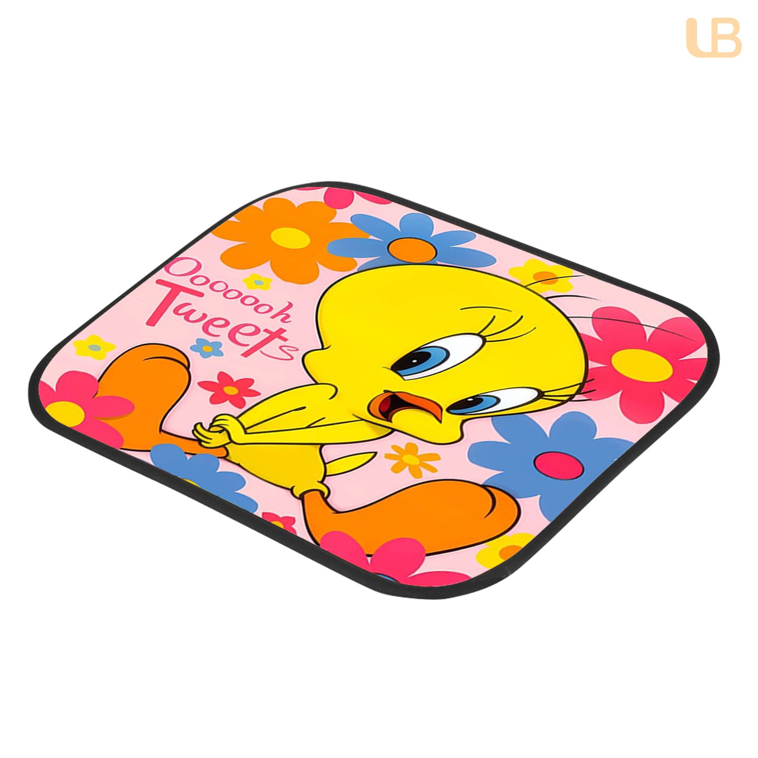 Tweety Bird Floral Custom Car Floor Mats 4PCS Universal Fit Front & Rear All-Weather Auto Carpet Set Gift for Cartoon Fans - Image 3