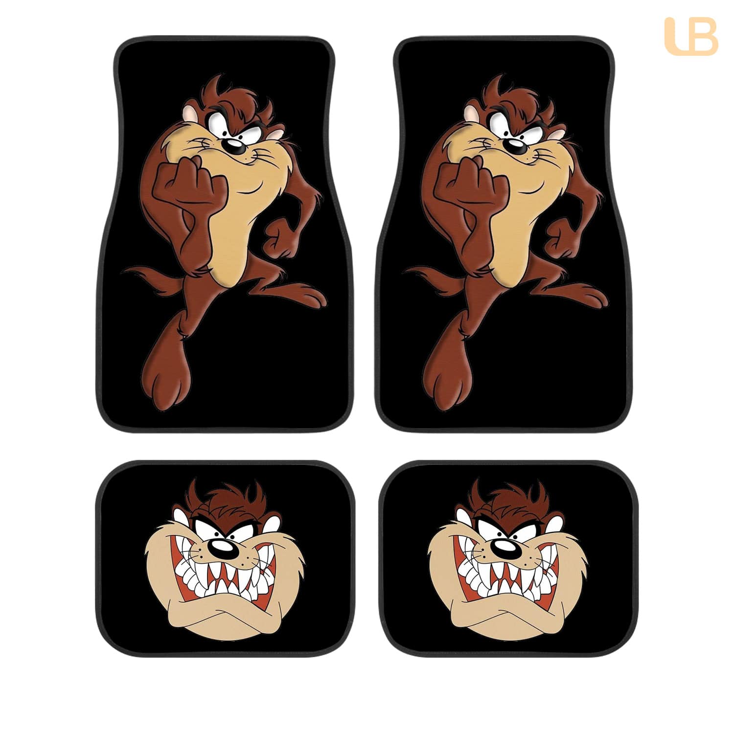 Taz Cartoon Car Floor Mats Set, Universal Non-Slip Vehicle Accessories