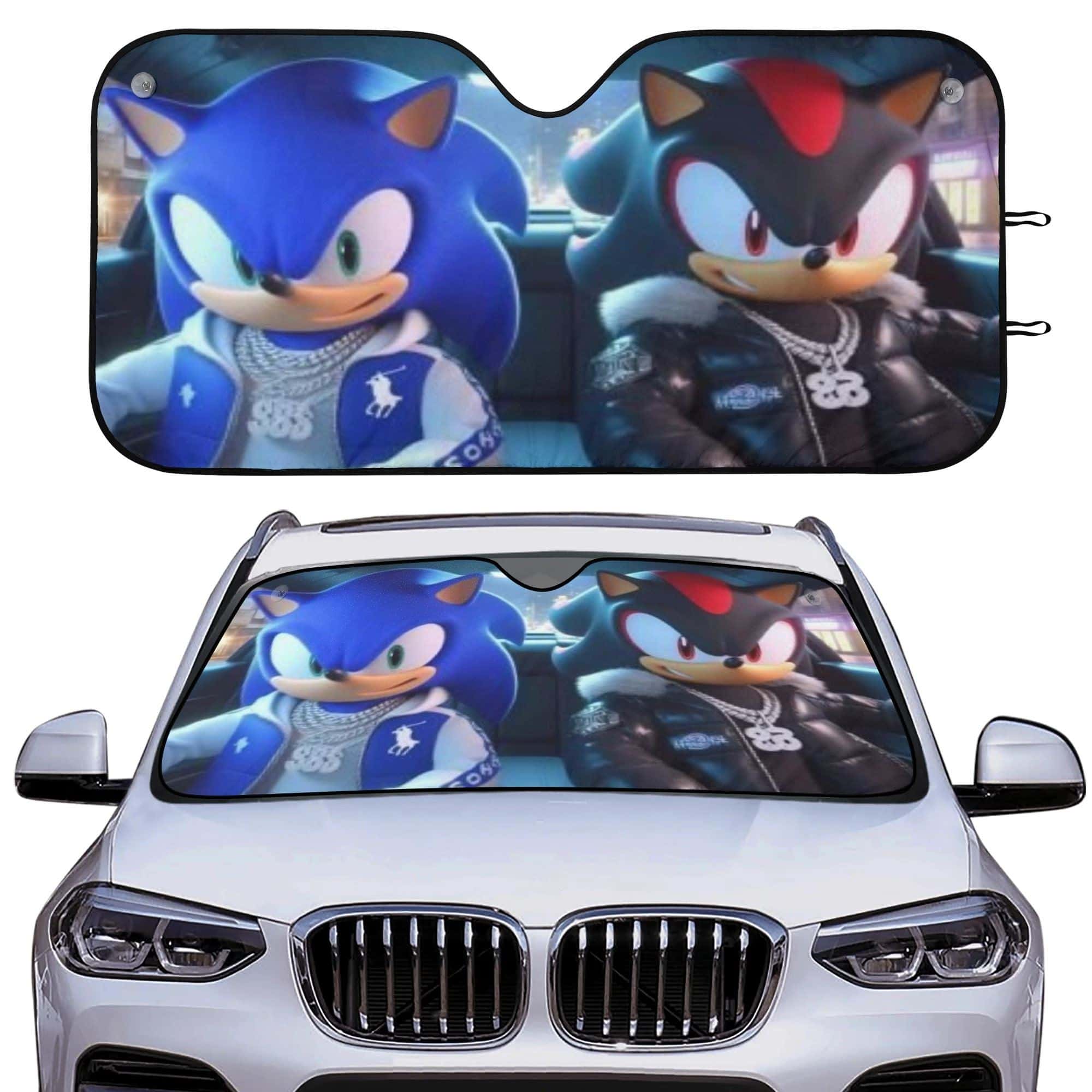 SN and Shadow Hypebeast Car Windshield Sunshade Foldable UV Protection Front Window Cover Gift for Anime Fans